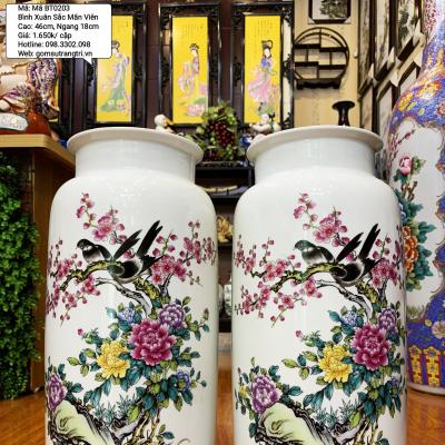 Cặp bình họa tiết Xuân Sắc Mãn Viên